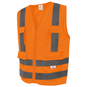 Colete Refletivo 4 Bolsos Laranja Steelflex