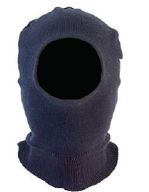 Capuz Tipo balaclava lã acrílica e suedine