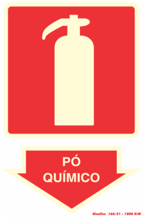 Placa-Extintor de pó quimico